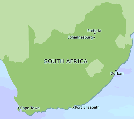 South Africa clickable map