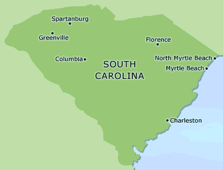South Carolina clickable map