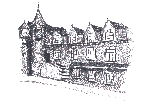 Edinburgh Town Guide, Canongate Tolbooth, Sketch of the Exterior, 13K